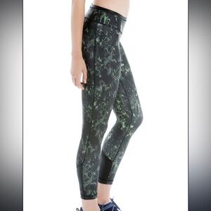 Lole Cropped High Rise Leggings Green Laine